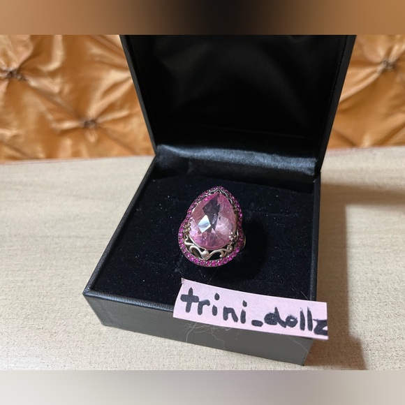 Affinity Gems Kunzite & Pink Sapphire Teardrop Ring, Sterling Silver NWT - Picture 2 of 9